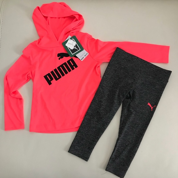 Puma Other - Puma cute neon sparkly girl leggings long sleeve 7000